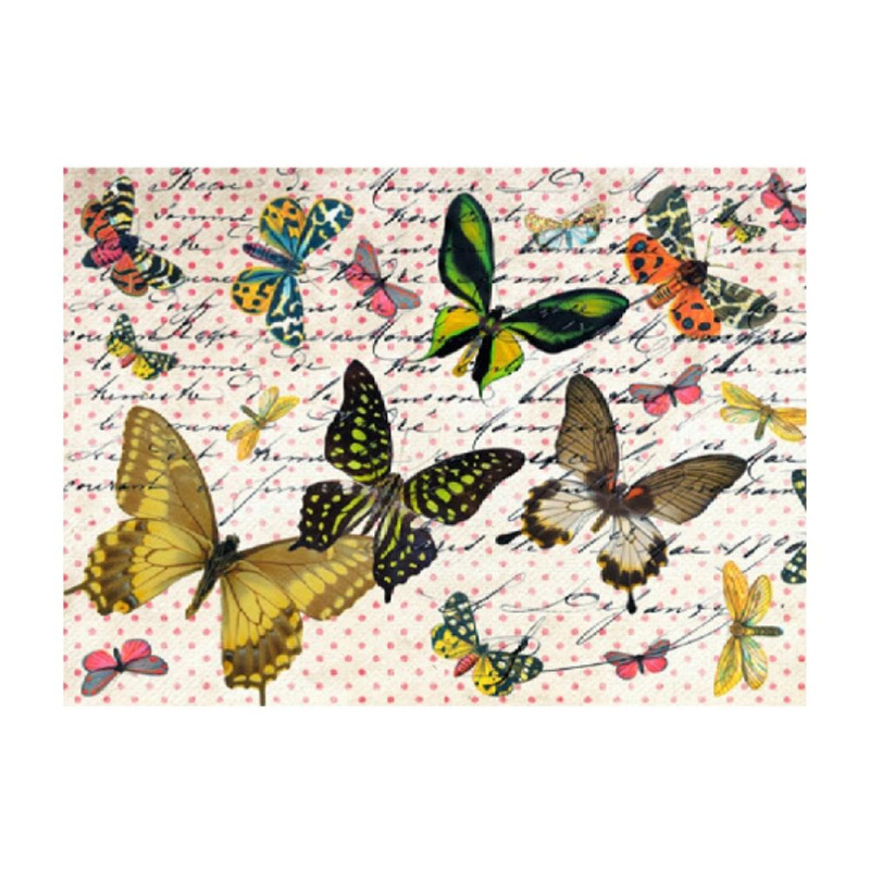 Cadence Rýžový papír Cadence - Motýlci v písmu - VYBERTE VELIKOST - Rýžový papír Cadence, A4 - Motýlci v písmu
