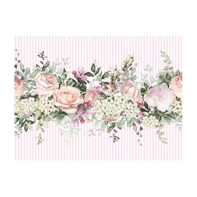 Cadence Rýžový papír Cadence - Pruh z růží - VYBERTE VELIKOST - Rýžový papír Cadence, A4 - Pruh z růží