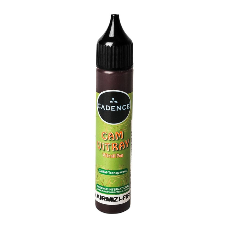 Cadence Vitrážová kontura na sklo Cadence Vitrail Pen Paint, 25 ml - VYBERTE ODSTÍN - Vitrážová kontura na sklo Cadence Vitrail Pen Paint, 25 ml - fire red, červená