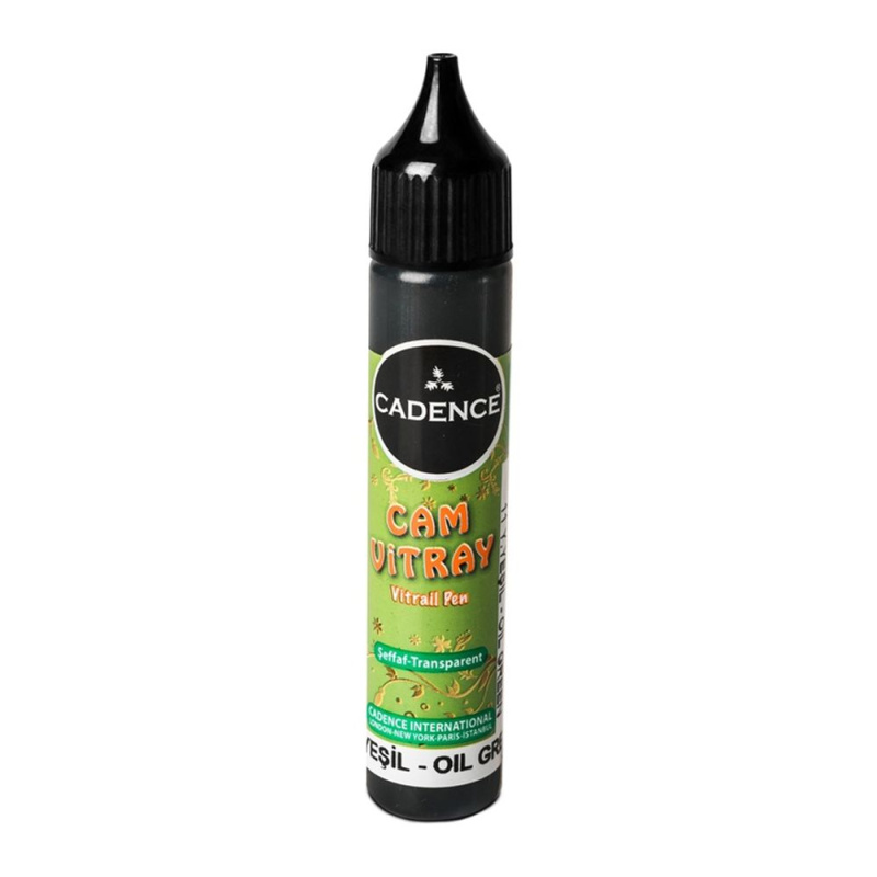 Cadence Vitrážová kontura na sklo Cadence Vitrail Pen Paint, 25 ml - VYBERTE ODSTÍN - Vitrážová kontura na sklo Cadence Vitrail Pen Paint, 25 ml - oil green, zelená