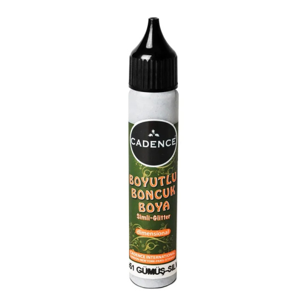 Cadence Třpytivá kontura Cadence Dimensional Paint, 25 ml - VYBERTE ODSTÍN - Kontura Cadence Dimensional Paint, 25 ml - silver, třpytivá stříbrná