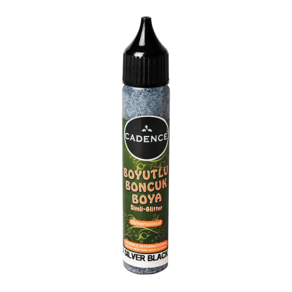 Cadence Třpytivá kontura Cadence Dimensional Paint, 25 ml - VYBERTE ODSTÍN - Kontura Cadence Dimensional Paint, 25 ml - silver black, třpytivá antracitová
