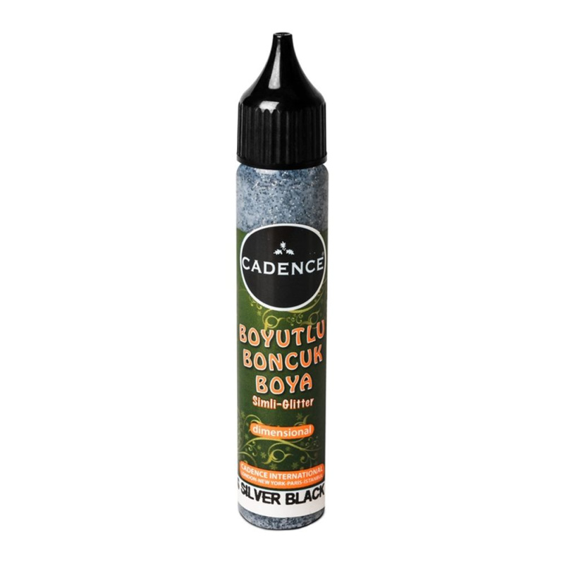 Cadence Třpytivá kontura Cadence Dimensional Paint, 25 ml - VYBERTE ODSTÍN - Kontura Cadence Dimensional Paint, 25 ml - silver black, třpytivá antracitová