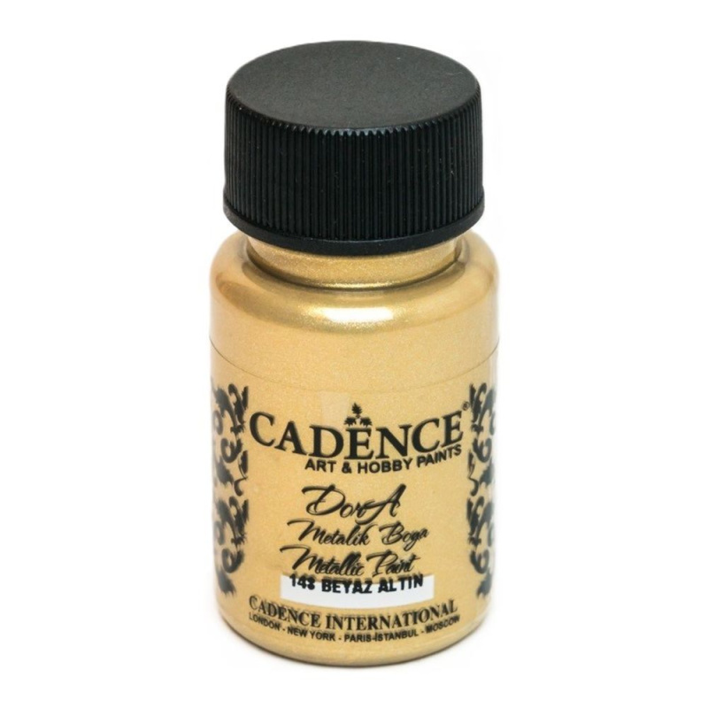 Cadence Metalická akrylová barva Cadence Dora Metallic, 50 ml - VYBERTE ODSTÍN - Metalická akrylová barva Cadence Dora Metallic, 50 ml - white gold, bílé zlato