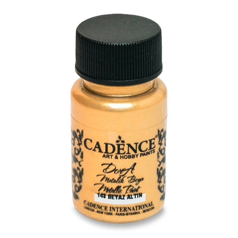 Cadence Metalická akrylová barva Cadence Dora Metallic, 50 ml - VYBERTE ODSTÍN - Metalická akrylová barva Cadence Dora Metallic, 50 ml - white gold, bílé zlato