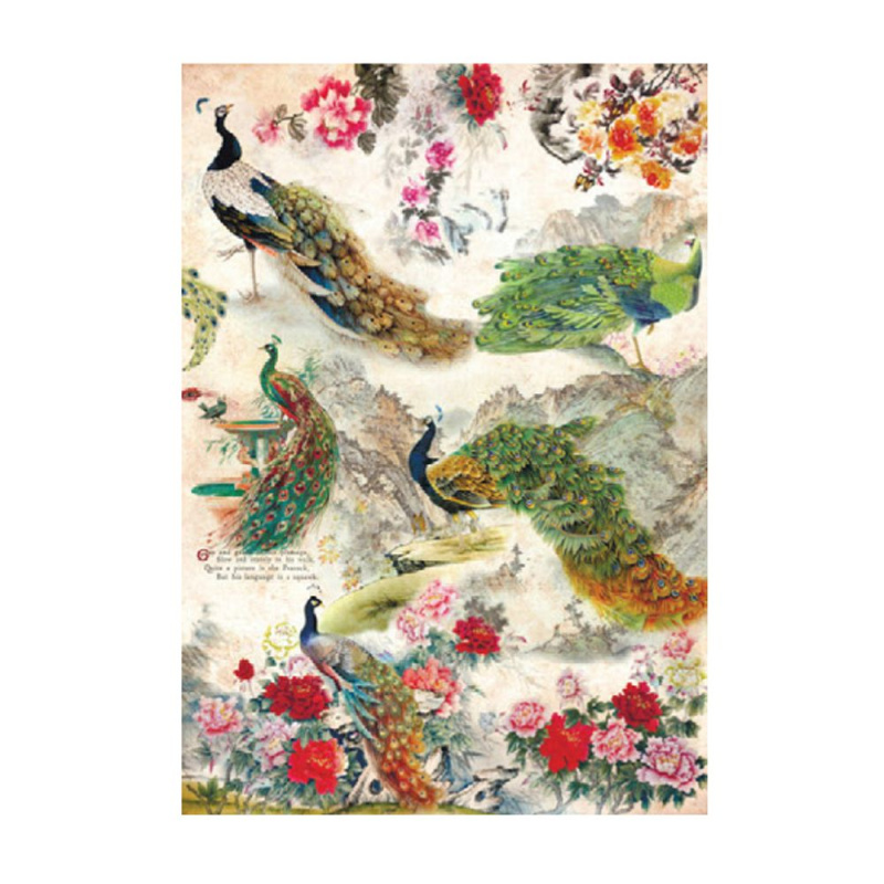 Cadence Rýžový papír Cadence - Barevní pávi - VYBERTE VELIKOST - Rýžový papír Cadence, A3 - Barevní pávi