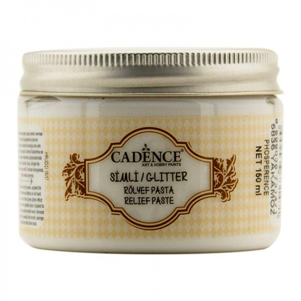 Reliéfní glitrová pasta Cadence Glitter, 150 ml - bílá holografická Aladine