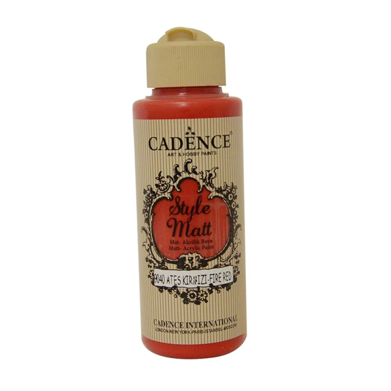 Matná akrylová barva Cadence Style Matt 120ml -fire red červená ohnivá Aladine
