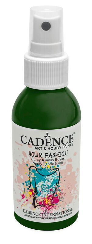 Cadence Barva na textil Cadence Your Fashion, 100 ml - VYBERTE ODSTÍN - Barva na textil ve spreji Cadence Your Fashion, 100 ml - leaf green, tmavě zelená