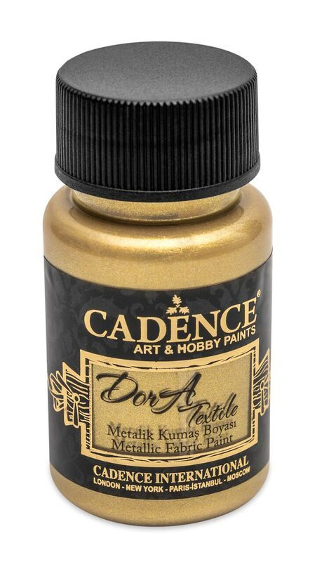 Cadence Metalická barva na textil Cadence Dora Textile, 50 ml - VYBERTE ODSTÍN - Metalická barva na textil Cadence Dora Textile, 50 ml - white gold, bílé zlato
