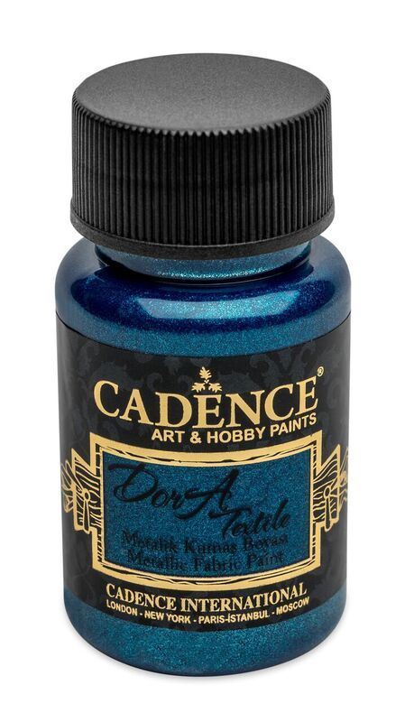Cadence Metalická barva na textil Cadence Dora Textile, 50 ml - VYBERTE ODSTÍN - Metalická barva na textil Cadence Dora Textile, 50 ml - sax blue, tm. modrá