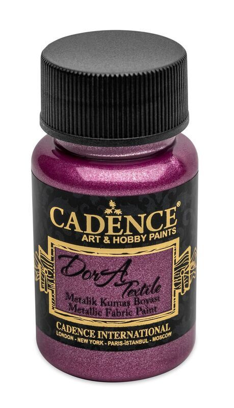 Cadence Metalická barva na textil Cadence Dora Textile, 50 ml - VYBERTE ODSTÍN - Metalická barva na textil Cadence Dora Textile, 50 ml - cyclamen, cyklámenová