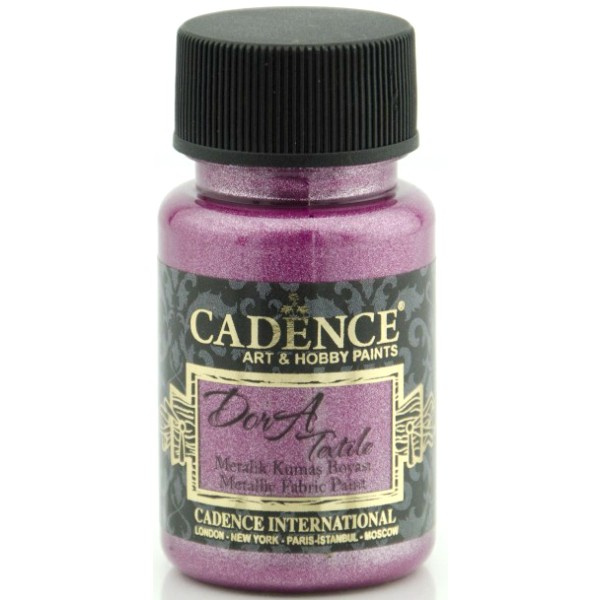 Cadence Metalická barva na textil Cadence Dora Textile, 50 ml - VYBERTE ODSTÍN - Metalická barva na textil Cadence Dora Textile, 50 ml - cyclamen, cyklámenová