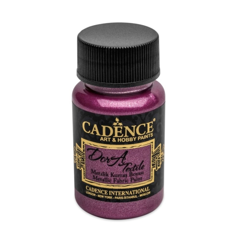 Cadence Metalická barva na textil Cadence Dora Textile, 50 ml - VYBERTE ODSTÍN - Metalická barva na textil Cadence Dora Textile, 50 ml - cyclamen, cyklámenová