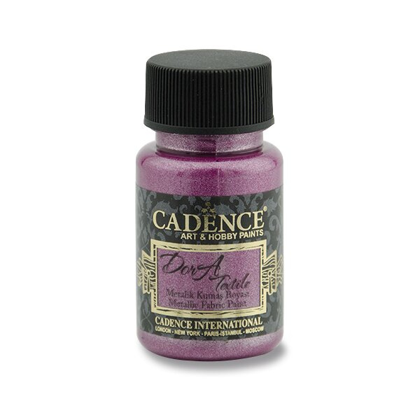 Cadence Metalická barva na textil Cadence Dora Textile, 50 ml - VYBERTE ODSTÍN - Metalická barva na textil Cadence Dora Textile, 50 ml - cyclamen, cyklámenová