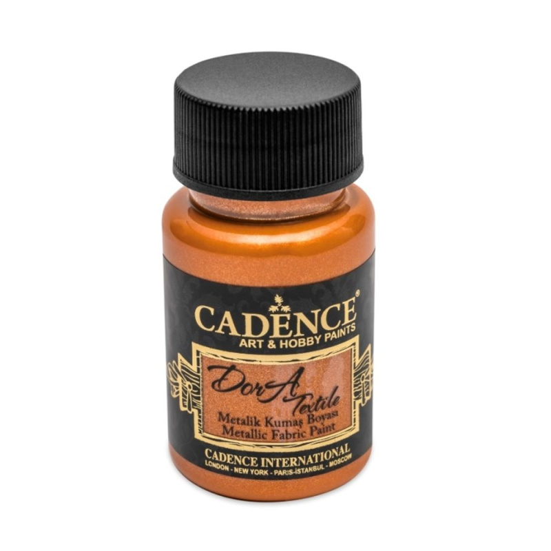 Cadence Metalická barva na textil Cadence Dora Textile, 50 ml - VYBERTE ODSTÍN - Metalická barva na textil Cadence Dora Textile, 50 ml - orange, oranžová