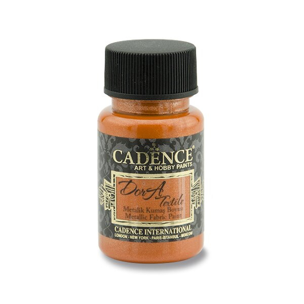 Cadence Metalická barva na textil Cadence Dora Textile, 50 ml - VYBERTE ODSTÍN - Metalická barva na textil Cadence Dora Textile, 50 ml - orange, oranžová