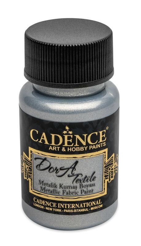 Cadence Metalická barva na textil Cadence Dora Textile, 50 ml - VYBERTE ODSTÍN - Metalická barva na textil Cadence Dora Textile, 50 ml - silver, stříbrná