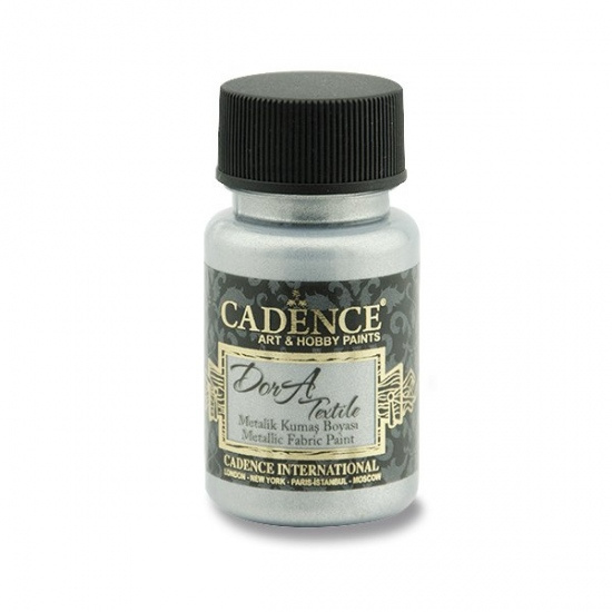 Cadence Metalická barva na textil Cadence Dora Textile, 50 ml - VYBERTE ODSTÍN - Metalická barva na textil Cadence Dora Textile, 50 ml - silver, stříbrná