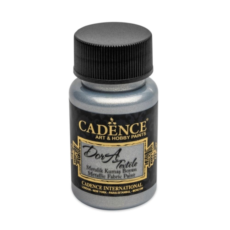 Cadence Metalická barva na textil Cadence Dora Textile, 50 ml - VYBERTE ODSTÍN - Metalická barva na textil Cadence Dora Textile, 50 ml - silver, stříbrná