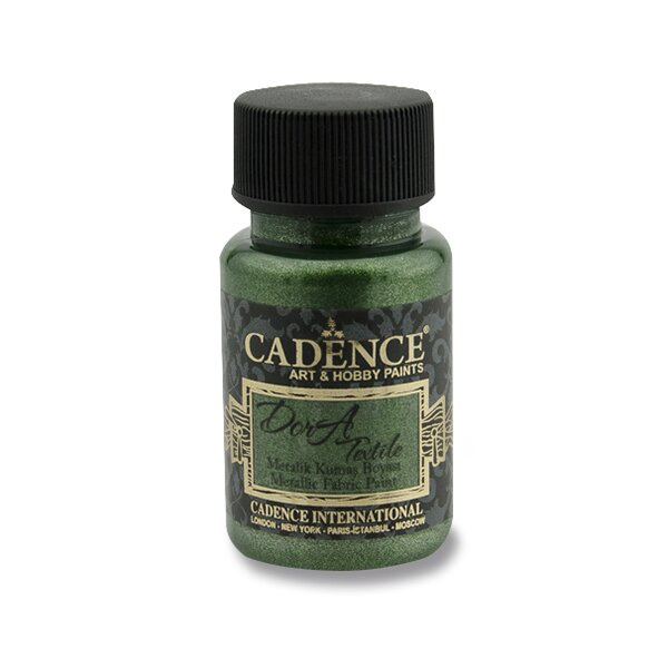Cadence Metalická barva na textil Cadence Dora Textile, 50 ml - VYBERTE ODSTÍN - Metalická barva na textil Cadence Dora Textile, 50 ml - green, zelená