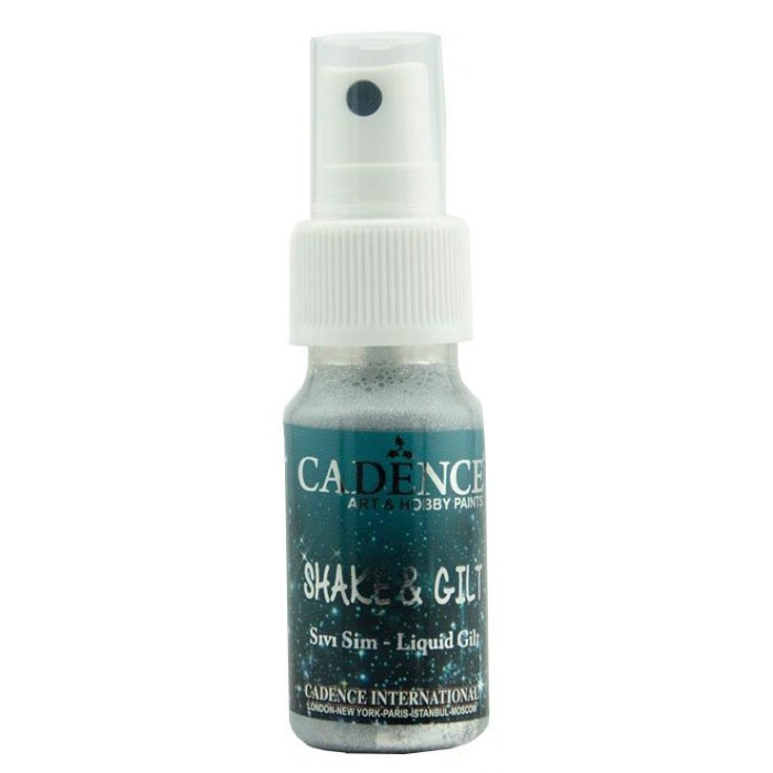 Barva na textil Shake a Gilt stříbrná 25 ml CADENCE
