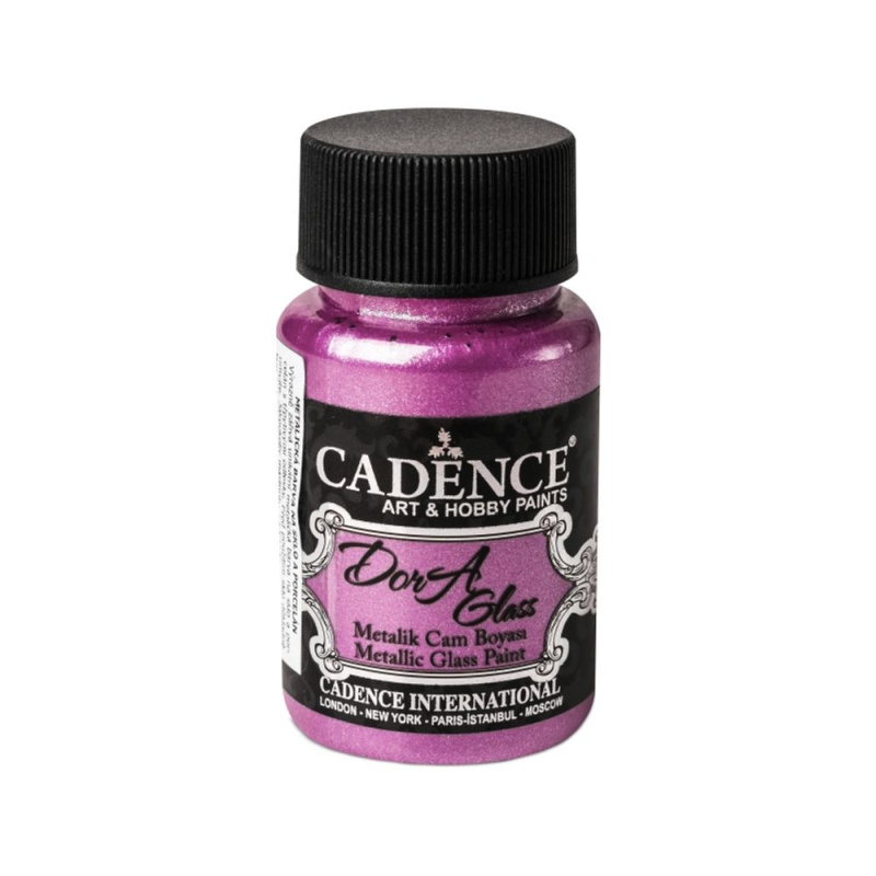 Metalická barva na sklo Dora Glass cyklámenová cyclamen 50 ml Aladine