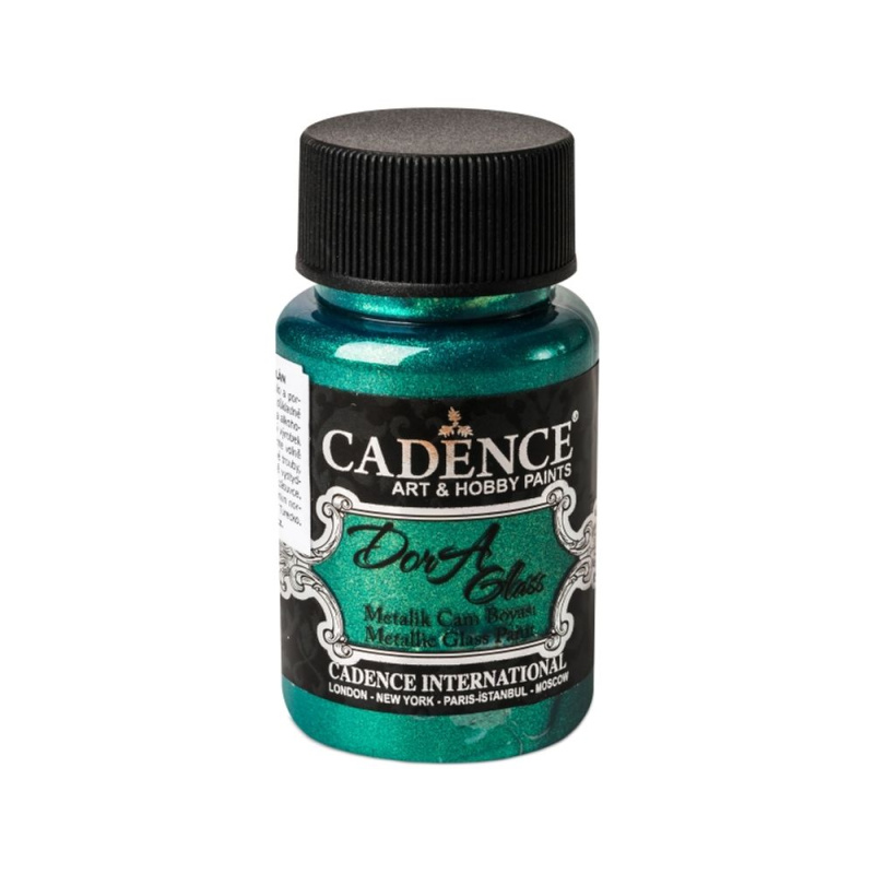 Metalická barva na sklo Dora Glass smaragdová emerald green 50 ml Aladine