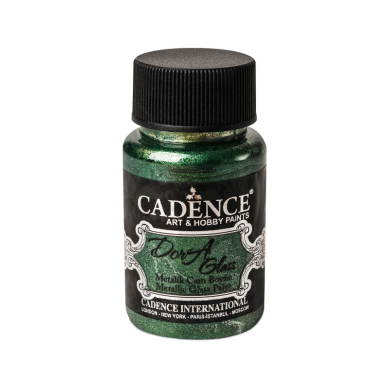 Metalická barva na sklo Dora Glass zelená green 50 ml Aladine