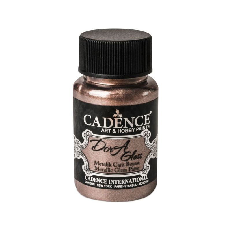 Metalická barva na sklo Dora Glass hnědorůžová pink brown 50 ml Aladine