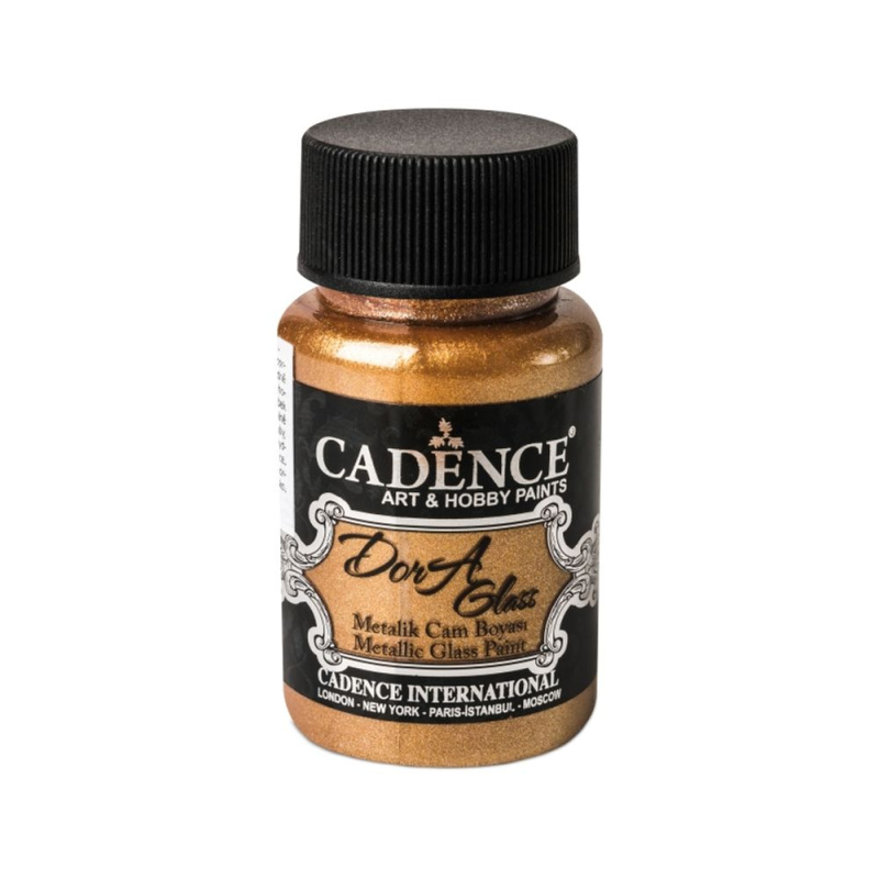 Cadence Metalická barva na sklo Cadence Dora Glass, 50 ml - VYBERTE ODSTÍN - Metalická barva na sklo Cadence Dora Glass, 50 ml - antique gold, antická zlatá