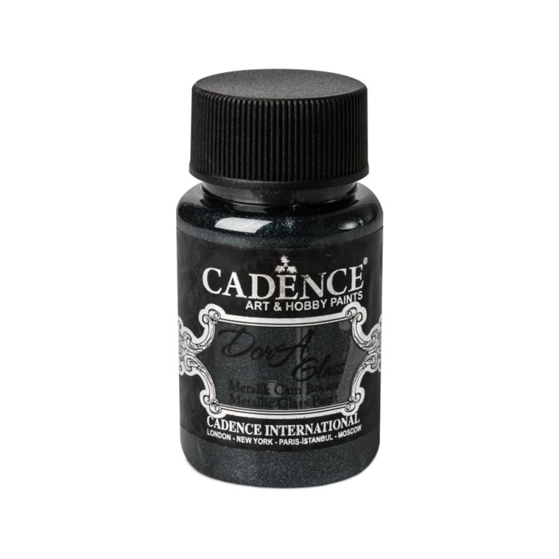 Metalická barva na sklo Dora Glass černá black 50 ml Aladine