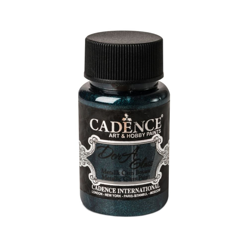 Metalická barva na sklo Dora Glass tmavá tyrkysová dark turquoise 50 ml Aladine