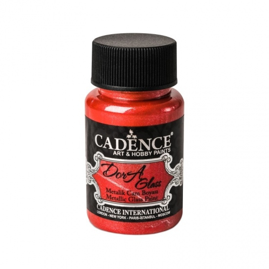 Metalická barva na sklo Dora Glass červená red 50 ml Aladine