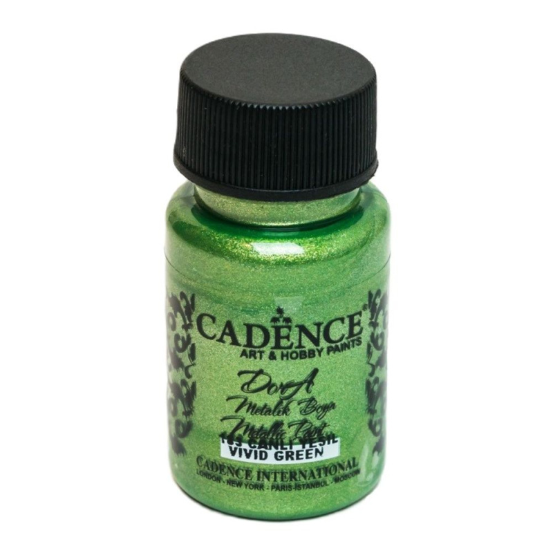 Cadence Metalická akrylová barva Cadence Dora Metallic, 50 ml - VYBERTE ODSTÍN - Metalická akrylová barva Cadence Dora Metallic, 50 ml - vivid green, zářivá zelená
