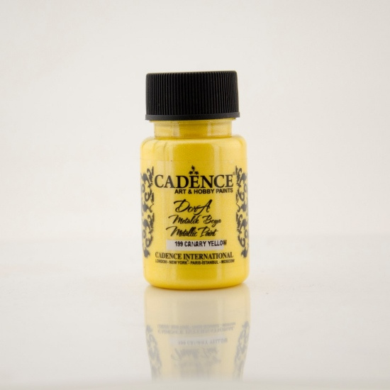 Cadence Metalická akrylová barva Cadence Dora Metallic, 50 ml - VYBERTE ODSTÍN - Metalická akrylová barva Cadence Dora Metallic, 50 ml - canary yellow, kanárkově žlutá