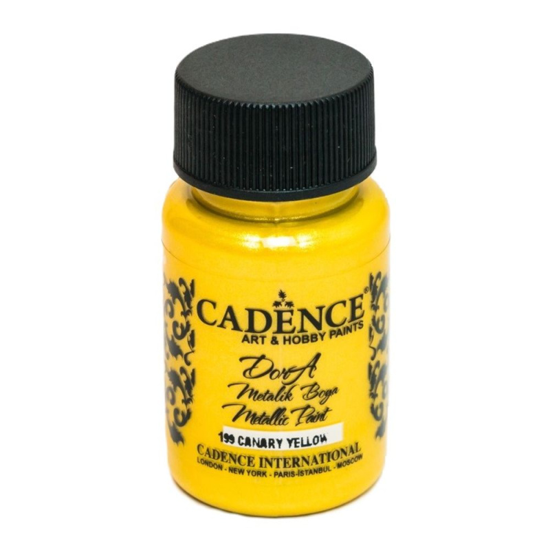 Cadence Metalická akrylová barva Cadence Dora Metallic, 50 ml - VYBERTE ODSTÍN - Metalická akrylová barva Cadence Dora Metallic, 50 ml - canary yellow, kanárkově žlutá