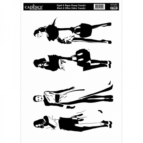 Transferový obrázek na textil, 21x30 cm, monochrom - fashion Aladine