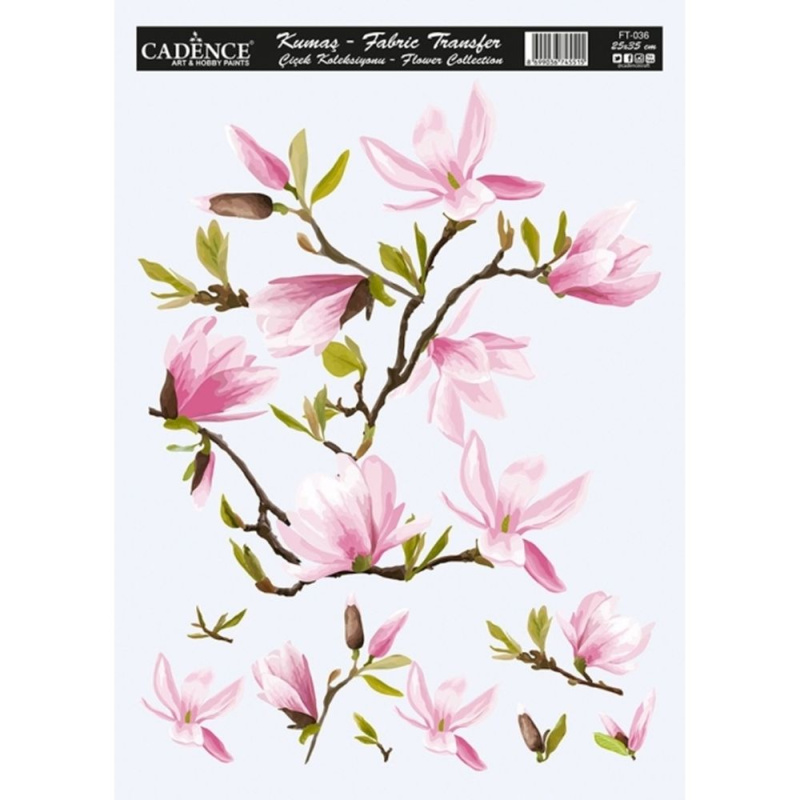 Cadence Transferový obrázek na textil Cadence, 25x35 cm - Magnolie
