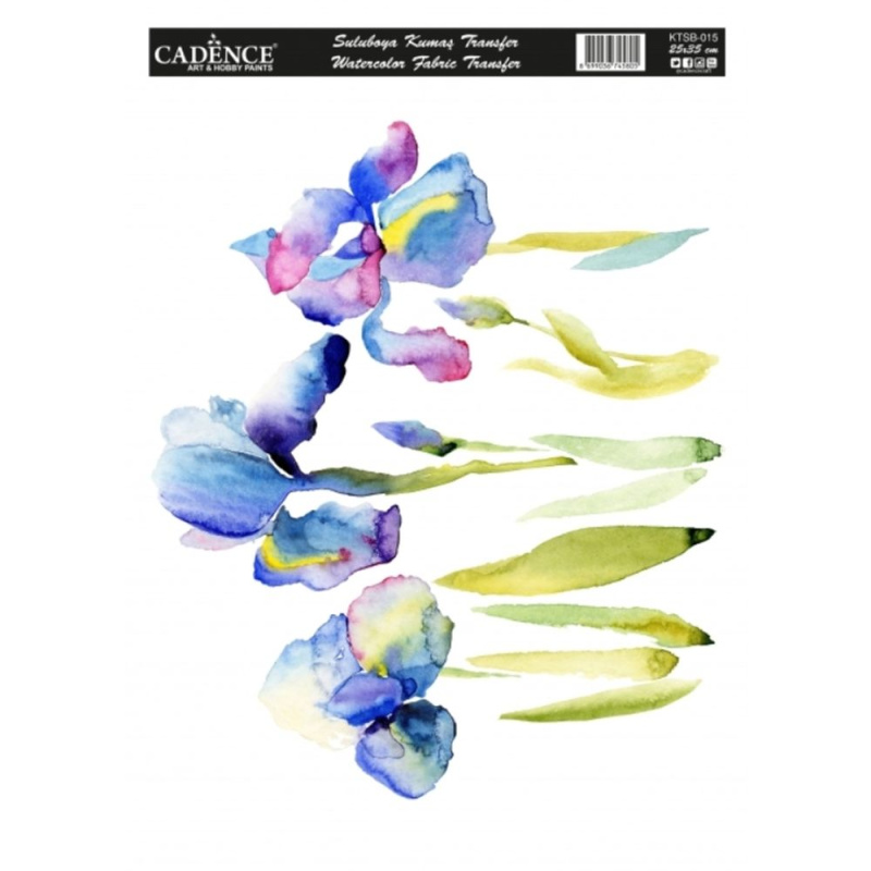 Cadence Transferový obrázek na textil Cadence, 25x35 cm - Kosatce
