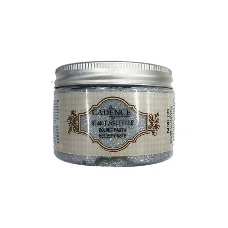 Reliéfní glitrová pasta Cadence Glitter, 150 ml - stříbrná holografická Aladine
