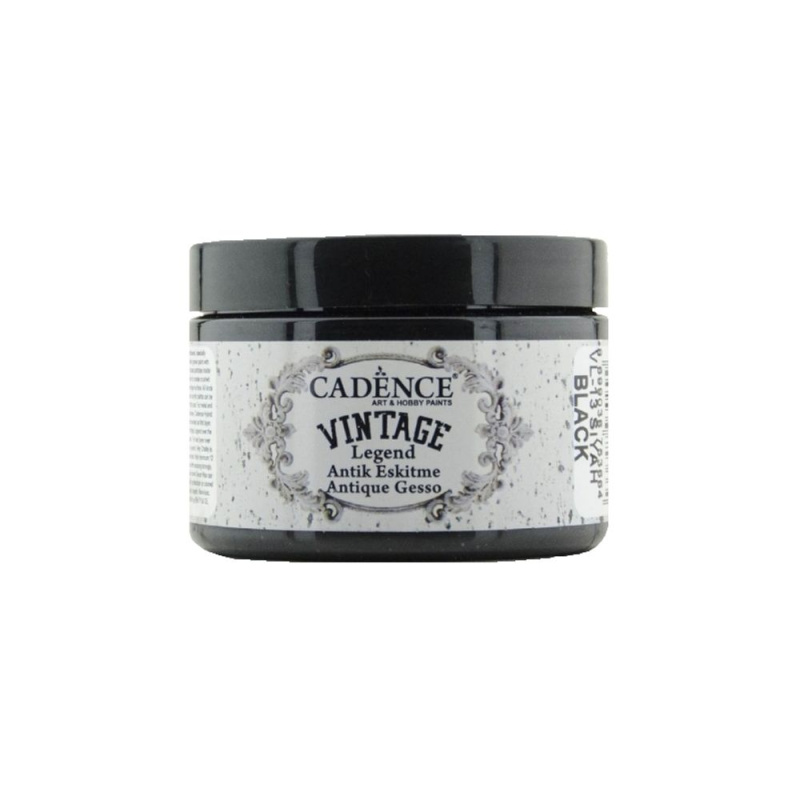 Kamínková barva Cadence Vintage Legend Antique gesso 150ml-black černá Aladine