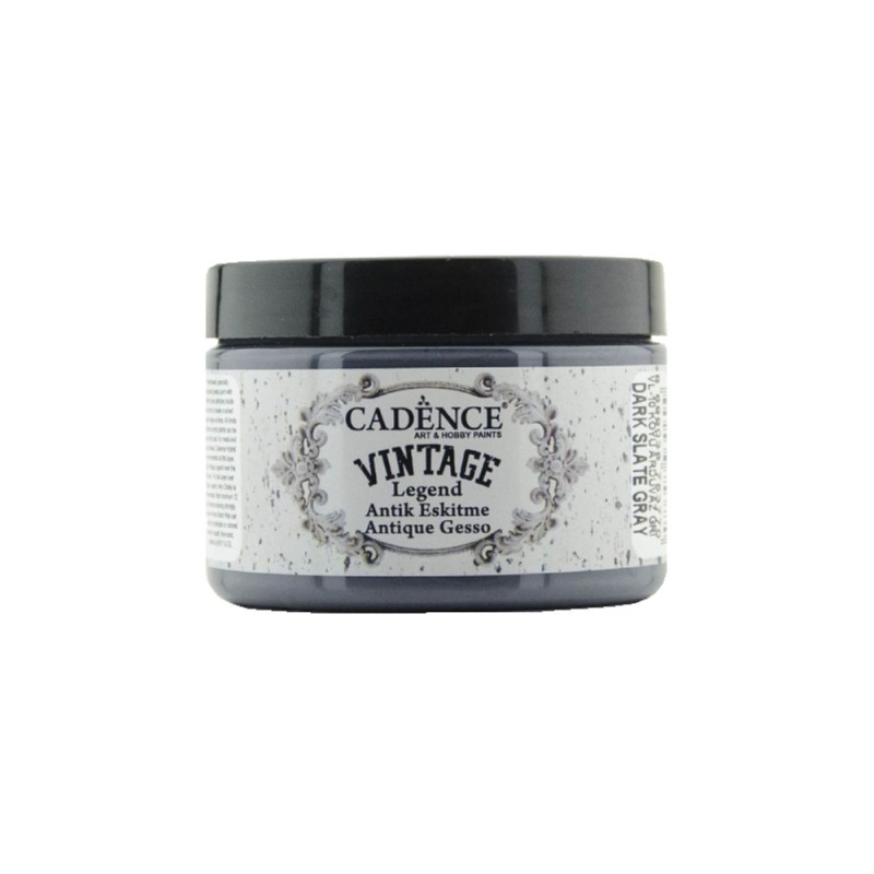 Kamínková barva Cadence Vintage Legend Antique gesso 150ml-slate gray tmavě šedá Aladine