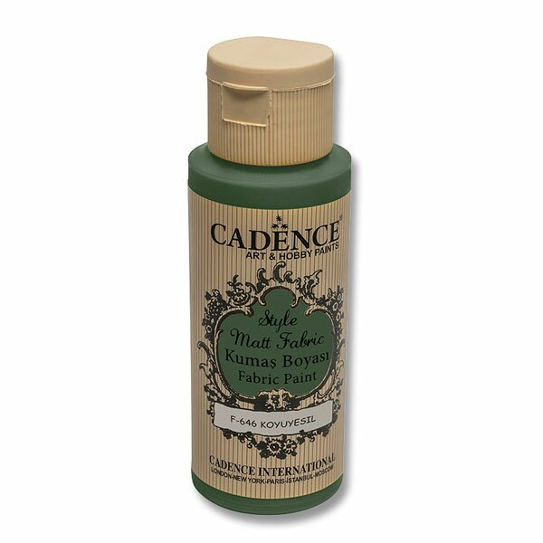 Cadence Barva na textil Cadence Style Matt Fabric, 59 ml - VYBERTE ODSTÍN - Barva na textil Cadence Style Matt Fabric, 59 ml - dark green, tm. zelená