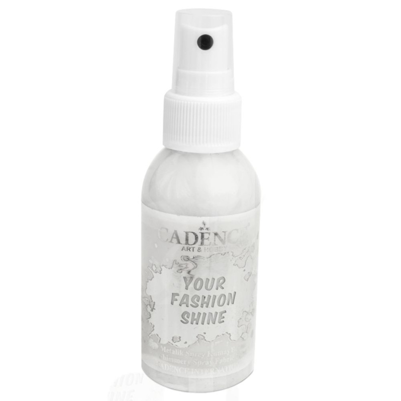 Cadence Perleťová barva na textil Cadence Your Fashion Shine, 100 ml - VYBERTE ODSTÍN - Perleťová barva na textil ve spreji Cadence Your Fashion Shine, 100 ml - bílá