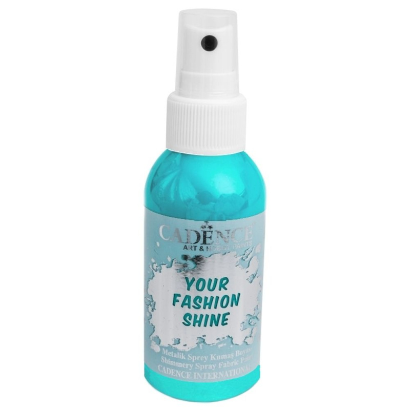 Cadence Perleťová barva na textil Cadence Your Fashion Shine, 100 ml - VYBERTE ODSTÍN - Perleťová barva na textil ve spreji Cadence Your Fashion Shine, 100 ml - sv. tyrkysová