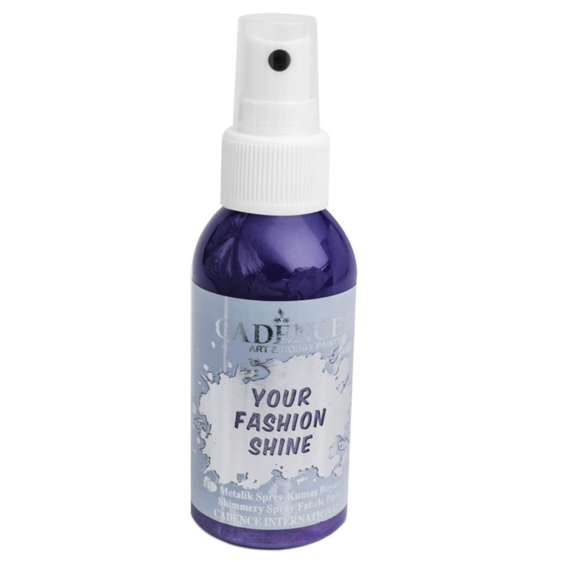 Cadence Perleťová barva na textil Cadence Your Fashion Shine, 100 ml - VYBERTE ODSTÍN - Perleťová barva na textil ve spreji Cadence Your Fashion Shine, 100 ml - fialová