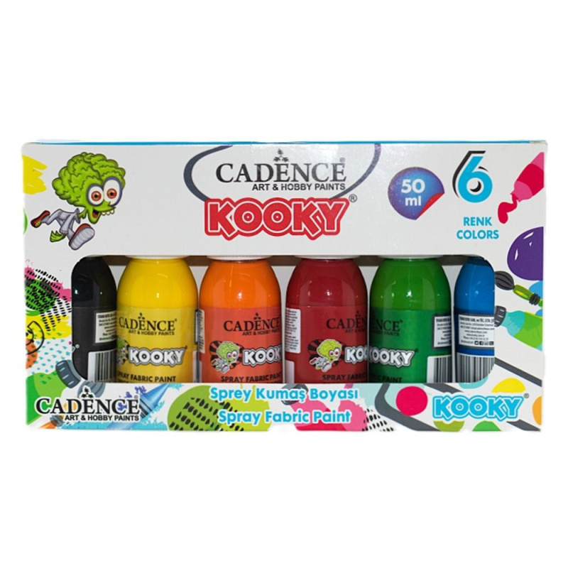 Cadence Barvy na textil ve spreji Cadence Kooky, 50 ml, 6 barev - pro děti