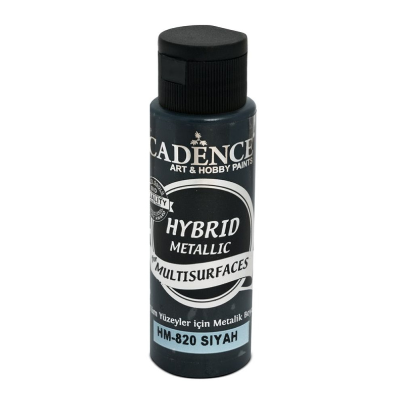 Metalická barva na všechny povrchy Cadence Hybrid Metallic 70 ml - black černá Aladine