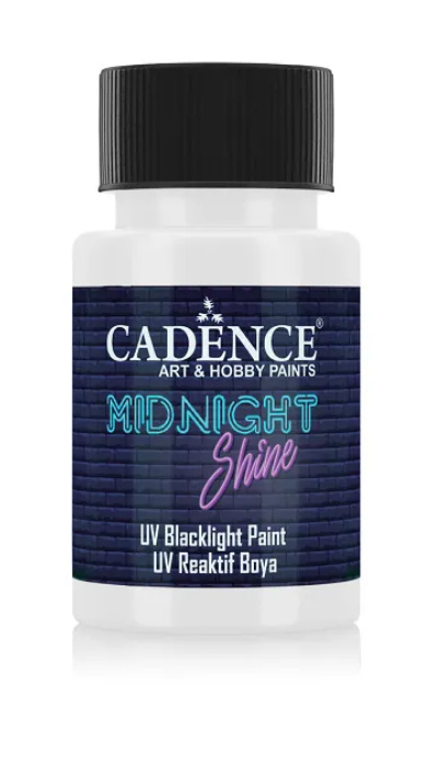 Svítící UV barva na textil Cadence Midnight Shine, 50 ml - blue, modrá Aladine